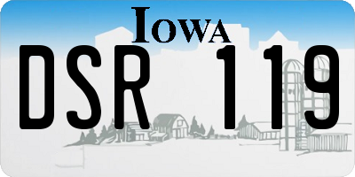 IA license plate DSR119