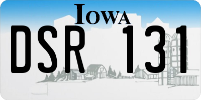 IA license plate DSR131
