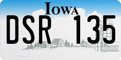 IA license plate DSR135