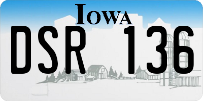 IA license plate DSR136