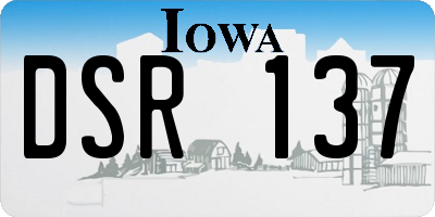 IA license plate DSR137