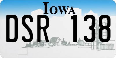 IA license plate DSR138