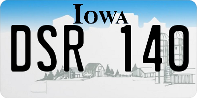 IA license plate DSR140