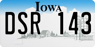 IA license plate DSR143