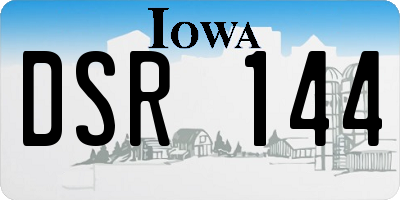 IA license plate DSR144