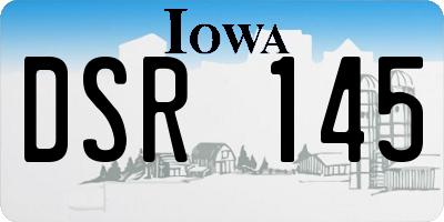 IA license plate DSR145