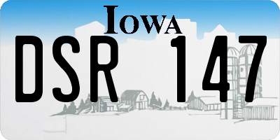 IA license plate DSR147