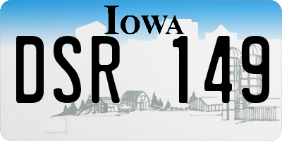 IA license plate DSR149