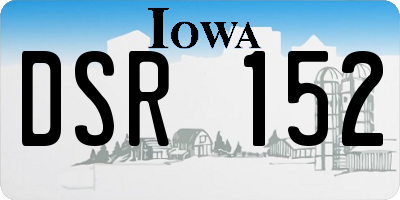 IA license plate DSR152