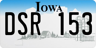 IA license plate DSR153