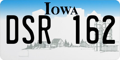IA license plate DSR162