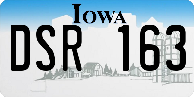 IA license plate DSR163