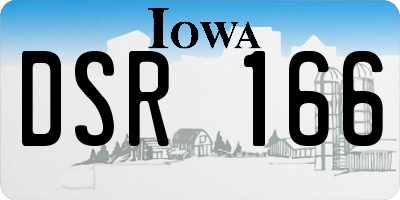 IA license plate DSR166