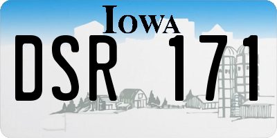 IA license plate DSR171