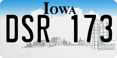 IA license plate DSR173