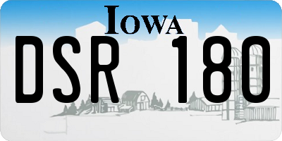 IA license plate DSR180