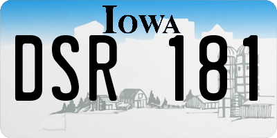 IA license plate DSR181