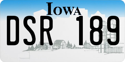IA license plate DSR189