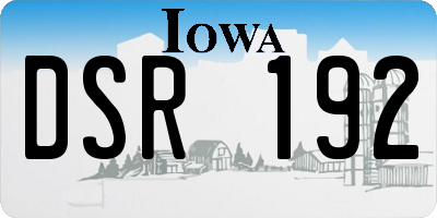 IA license plate DSR192
