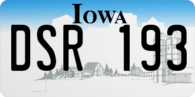 IA license plate DSR193