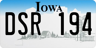 IA license plate DSR194