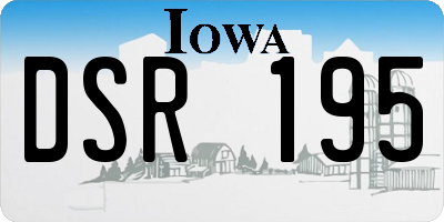 IA license plate DSR195