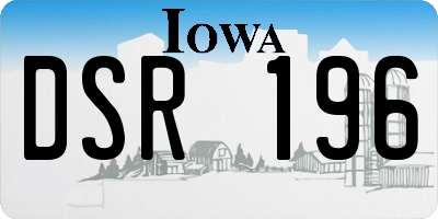IA license plate DSR196