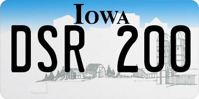 IA license plate DSR200