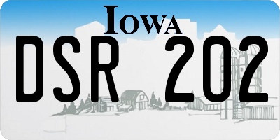 IA license plate DSR202