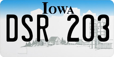 IA license plate DSR203
