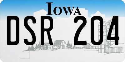 IA license plate DSR204