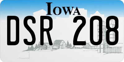 IA license plate DSR208