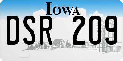 IA license plate DSR209