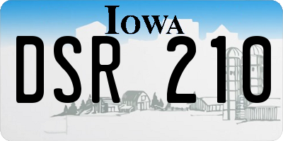 IA license plate DSR210