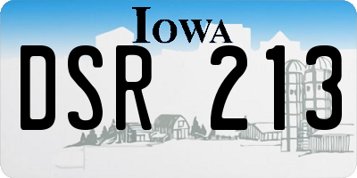 IA license plate DSR213
