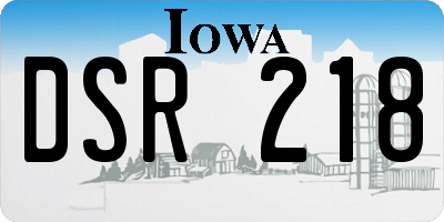 IA license plate DSR218