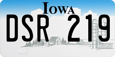 IA license plate DSR219