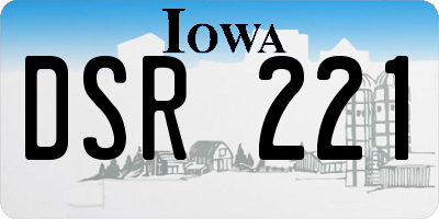 IA license plate DSR221