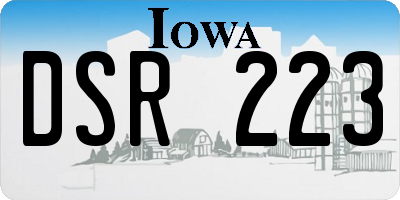 IA license plate DSR223