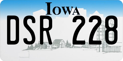 IA license plate DSR228
