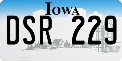 IA license plate DSR229