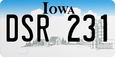 IA license plate DSR231