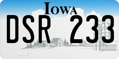 IA license plate DSR233