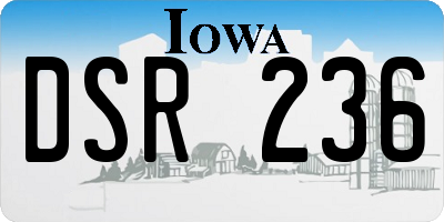 IA license plate DSR236