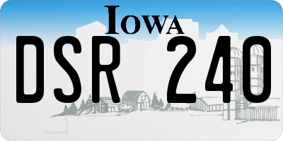 IA license plate DSR240