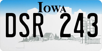 IA license plate DSR243