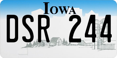 IA license plate DSR244