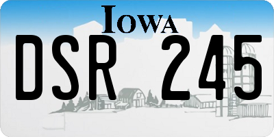 IA license plate DSR245