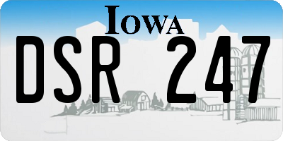 IA license plate DSR247