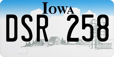 IA license plate DSR258